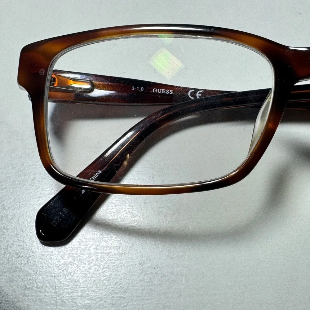 Guess GU1906 053 Dark Havana Tortoise Shell Rectangular Eyeglass Frame 53-18-145